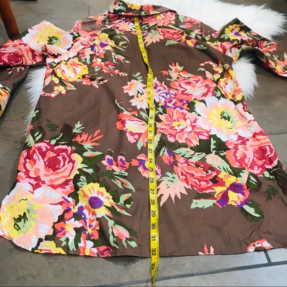 Soft Surroundings "Flora Tunic" Brown Floral Sz PL - Picture 10 of 10